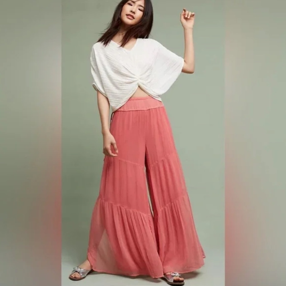 Anthropologie Elevenses Wide Leg Gauze Pants